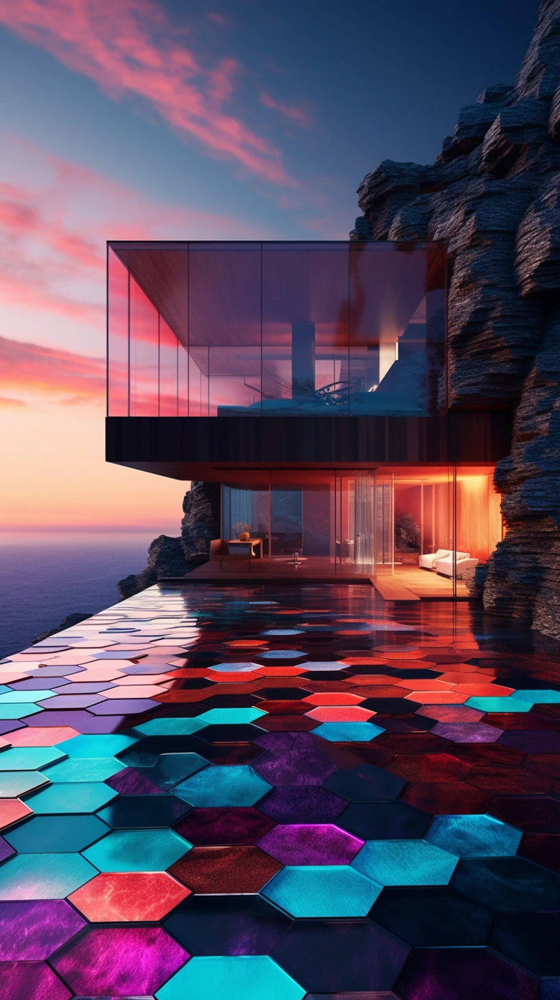 Gemmy Neon Villa: Ultramodern Cliffside Marvel