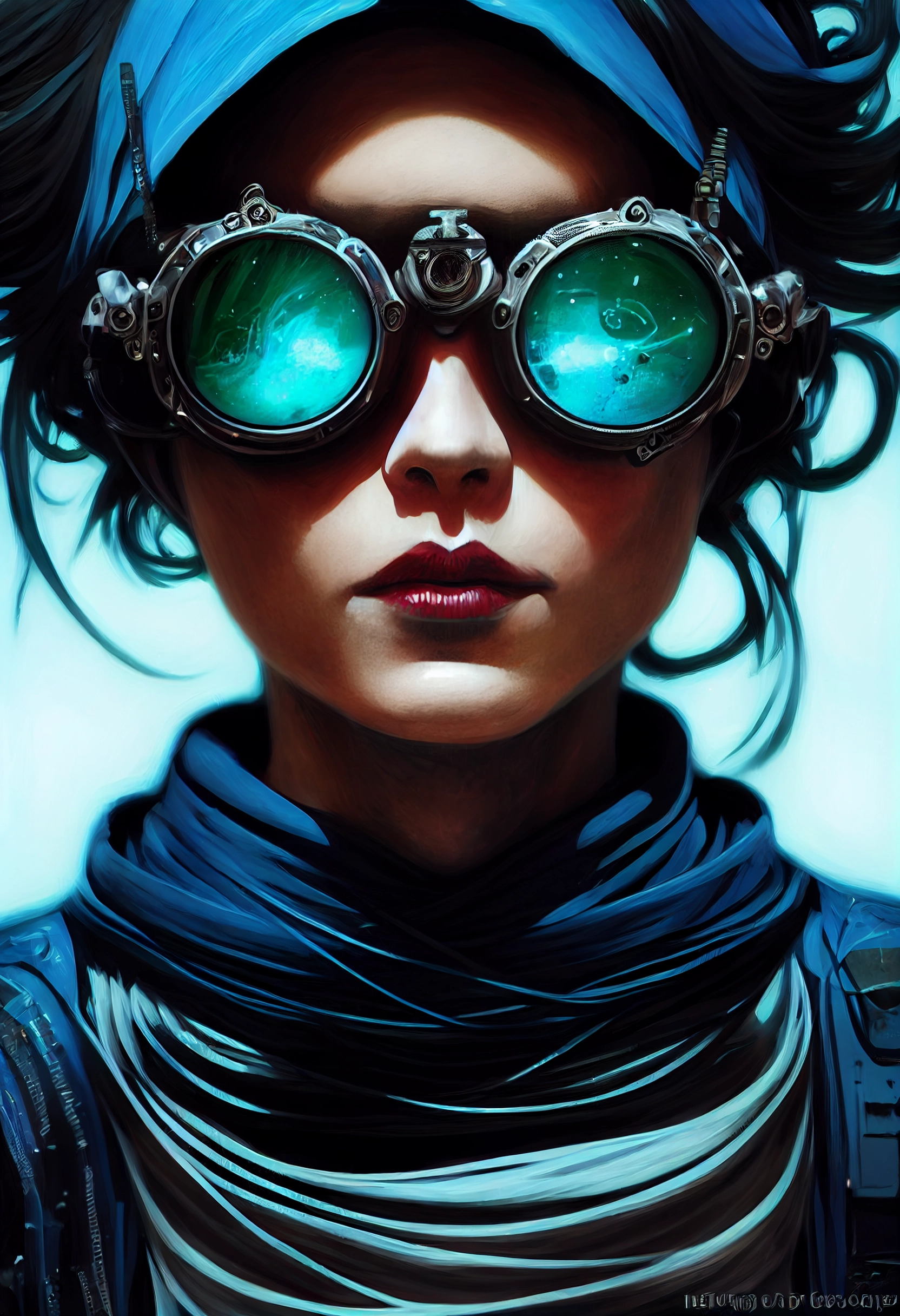 Hyperrealistic Cyberpunk Space Pirate Queen - Stunning 2D Artwork