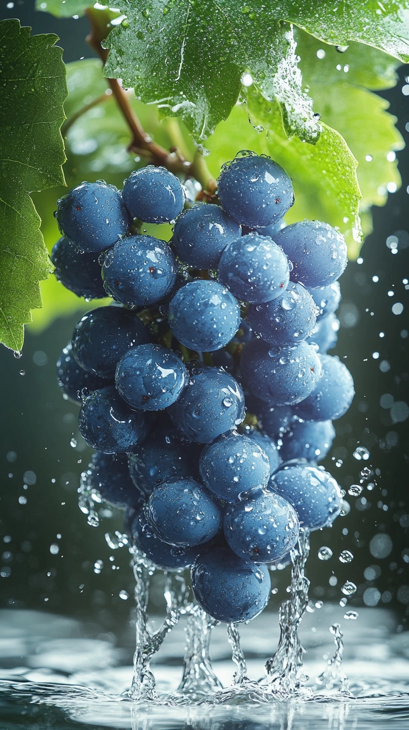 Refreshing Cyan Grapes: Juicy Summer Delight