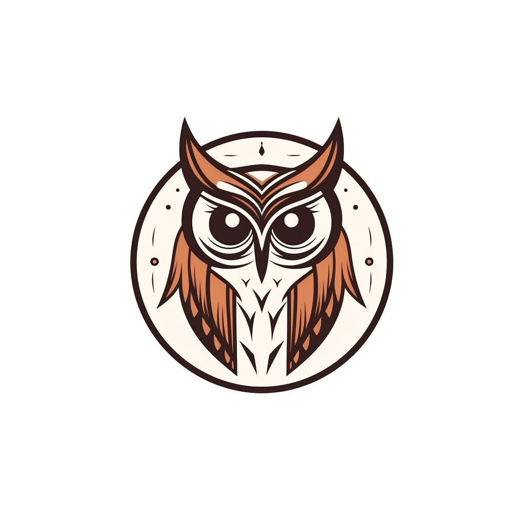 Minimalist Owl Logo With Lines • PromptDen