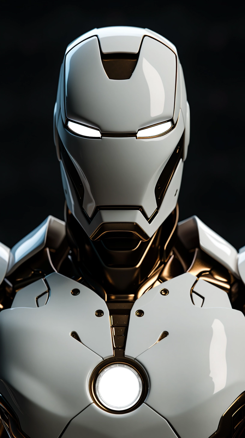 Intense Iron Man with Futurist Vantablack Detailing