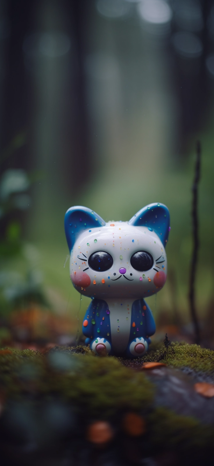 Lost Kawaii Cosmic Kitty in Rainforest - DSLR Photo