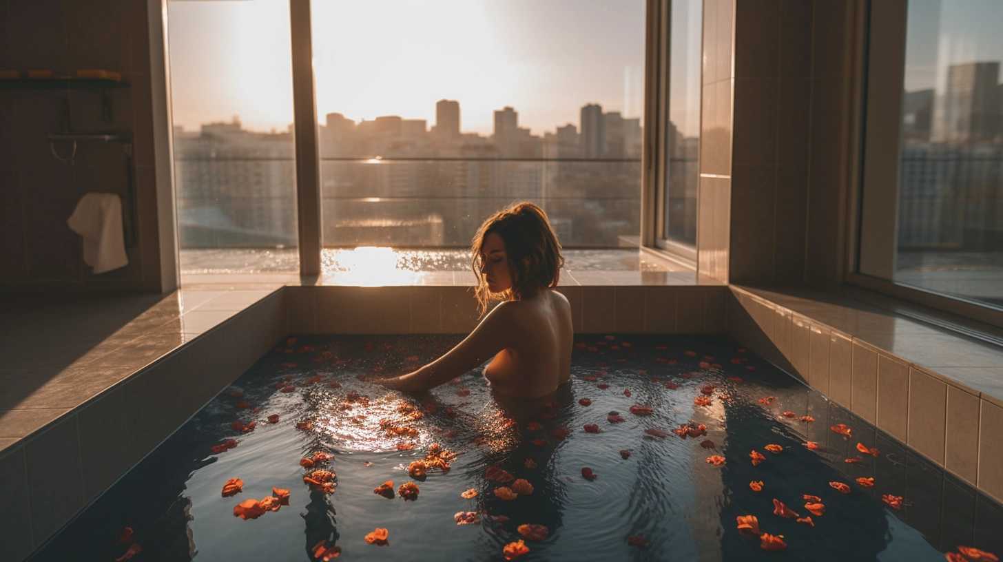 Relax in a Modern Hot Spring with City Views