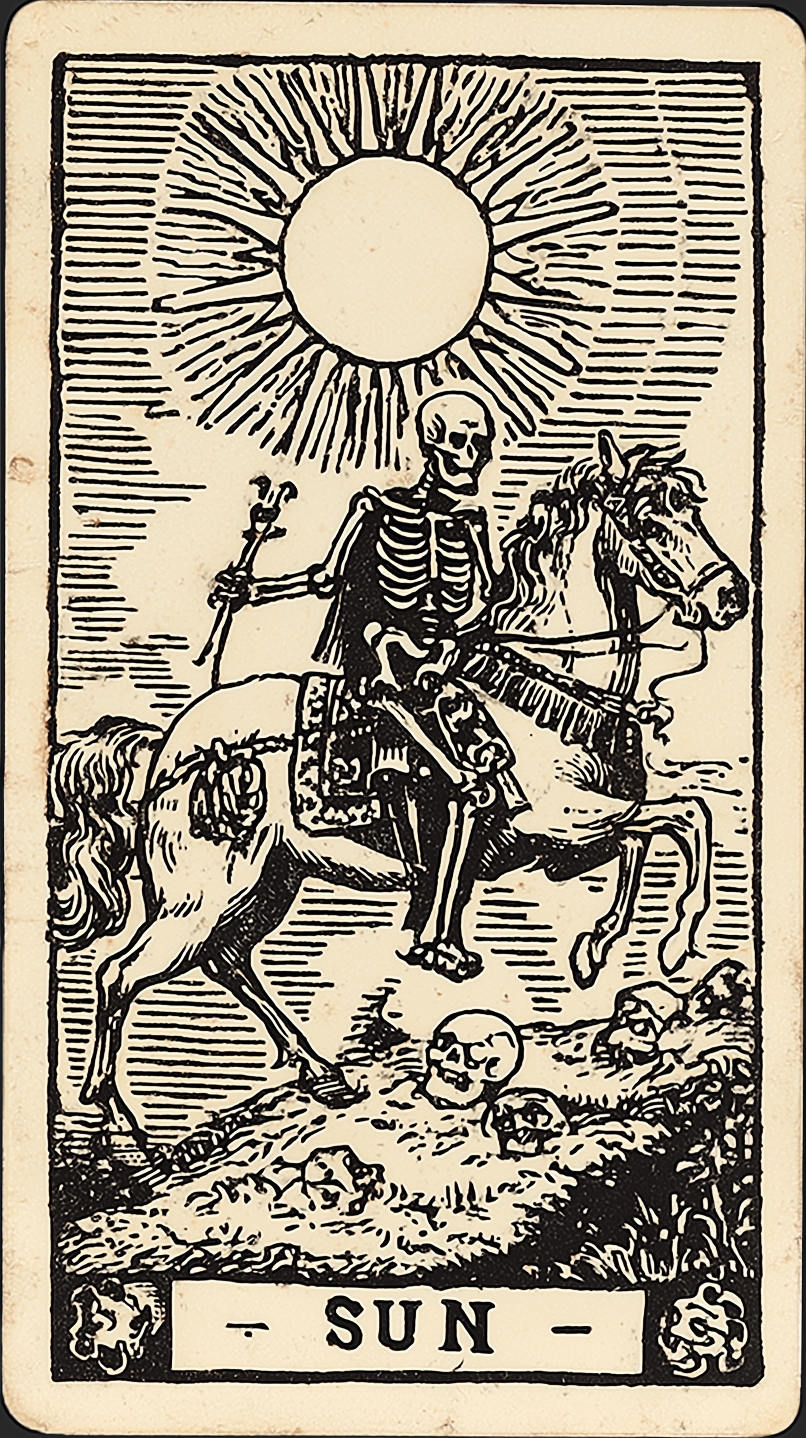 Skeleton Baby Tarot: Unique Sun Card Design