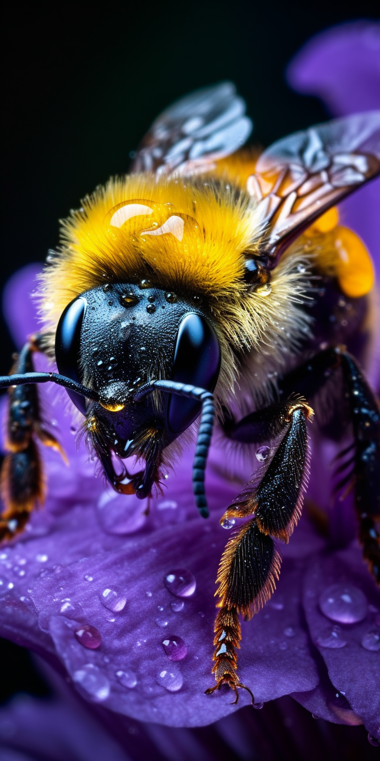 Dewy Violet Flower: Macro HD Photo, Vibrant Colors & Intricate Details