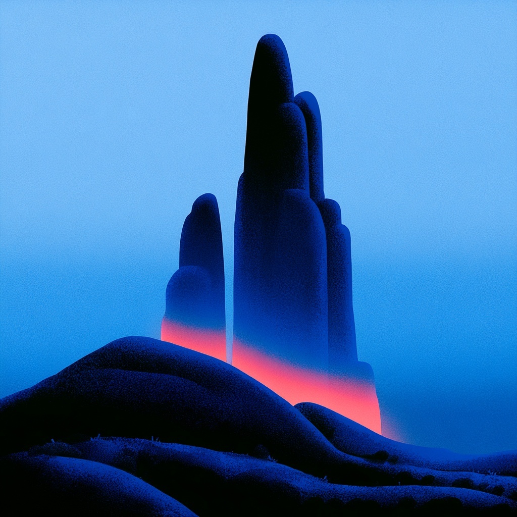 Enchanting Red Hills: A Magical Digital Landscape