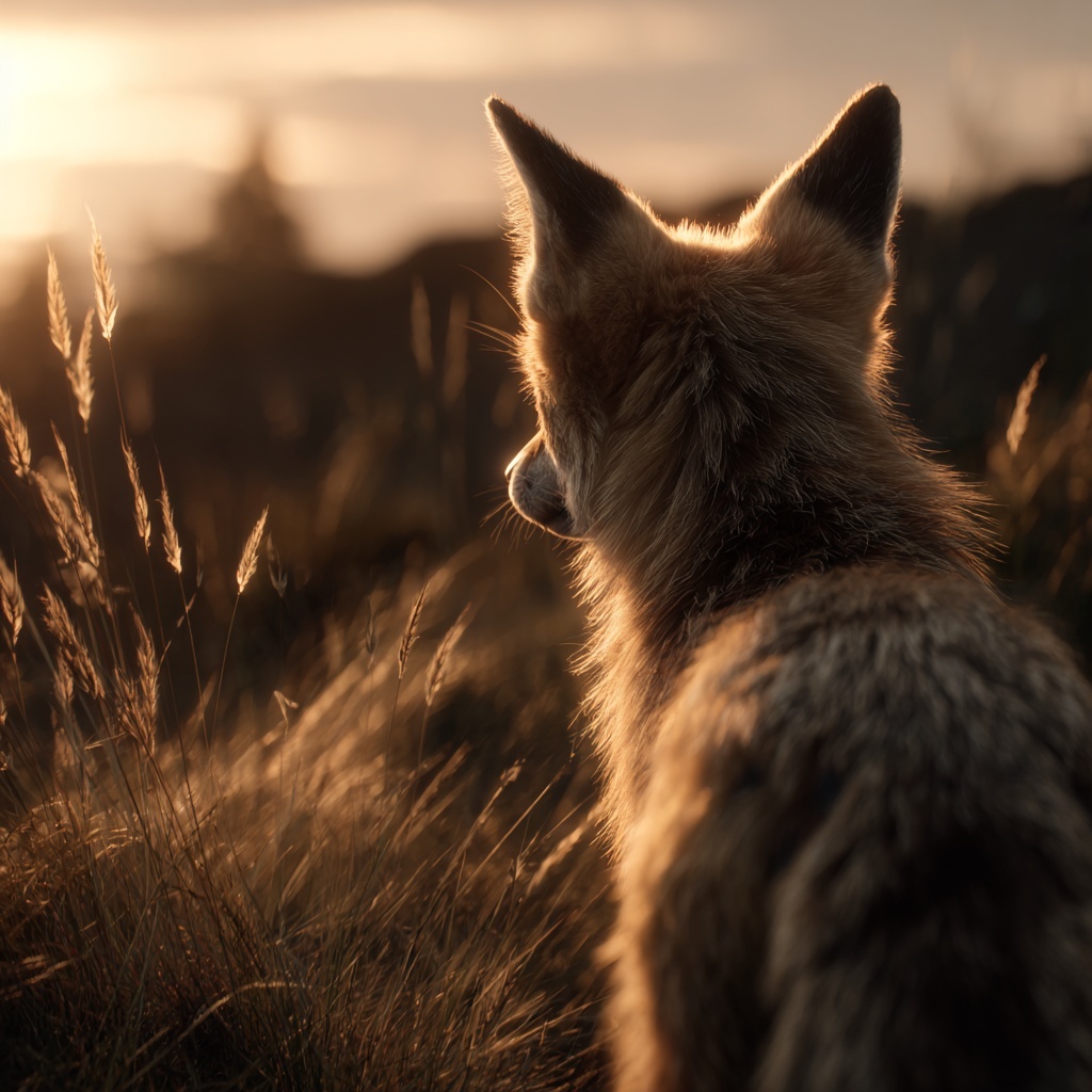 Majestic Fox at Sunset: A Cinematic Close-Up