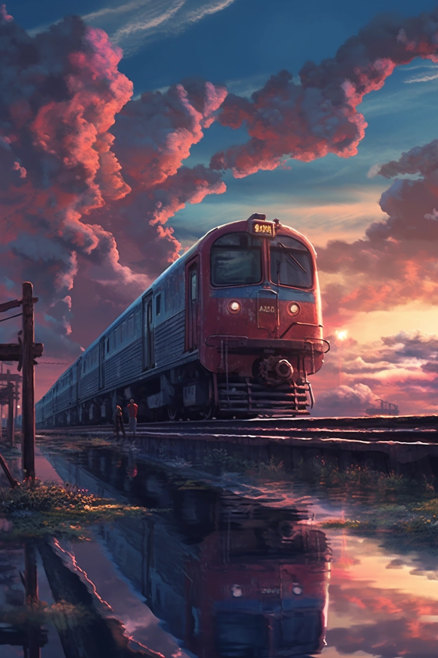 Kawaii Ocean Train: Pixel Perfect Sunset Journey