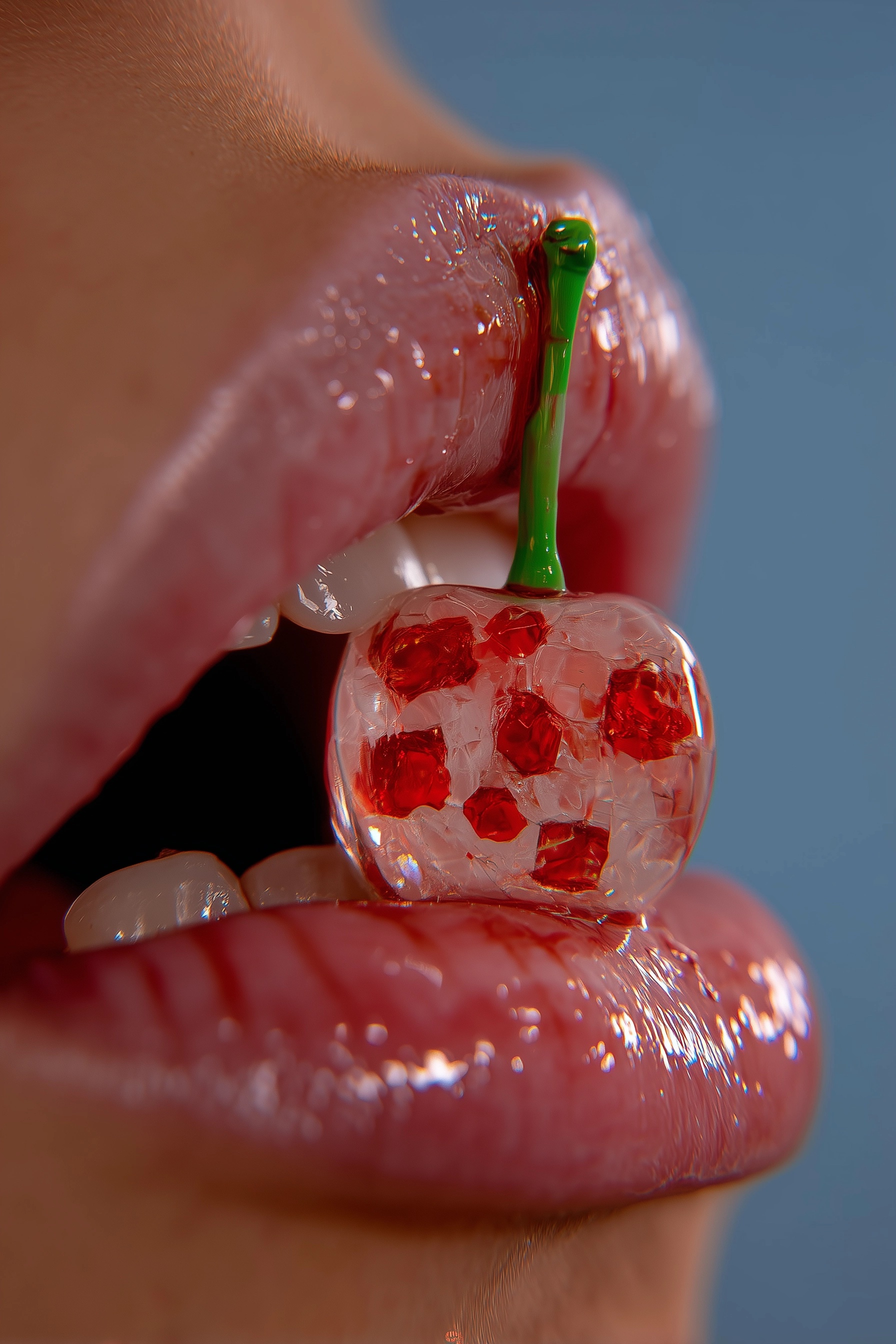 Ultra-Realistic Cherry-Inspired Lip Art