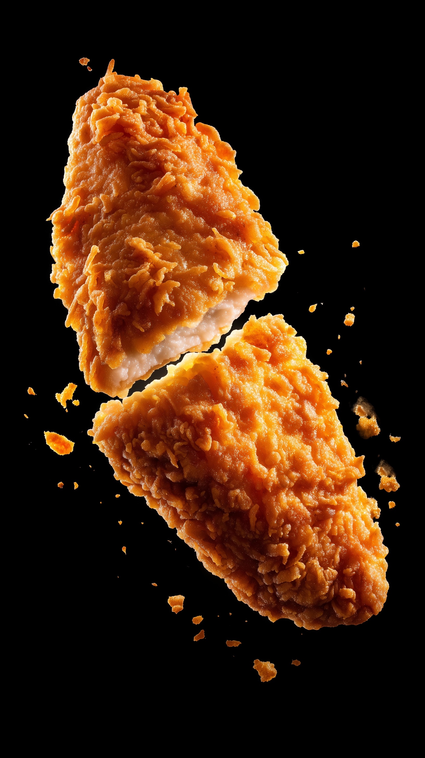 Crispy Fried Chicken Fillet in Stunning Air Display