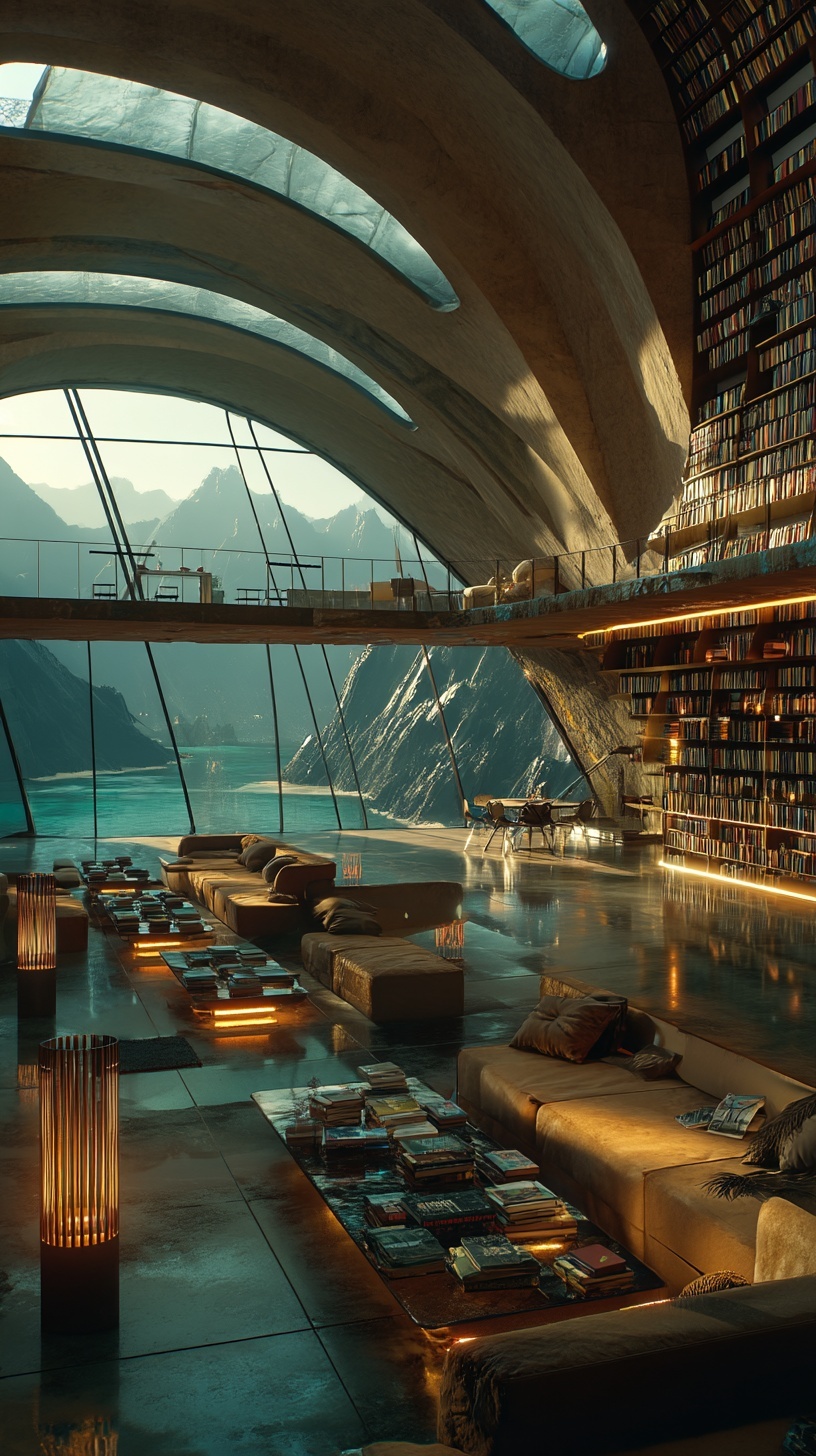 Futuristic Library: A Reading Oasis in Space