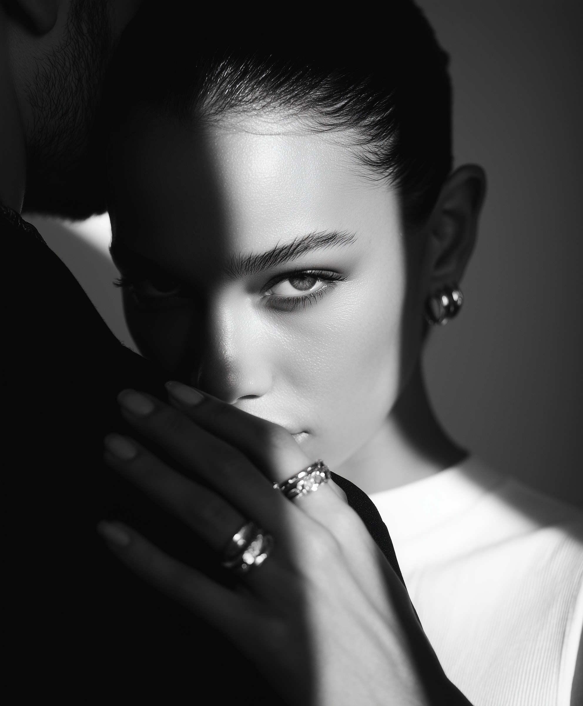 Intimate Black & White Portrait: Art in Contrast