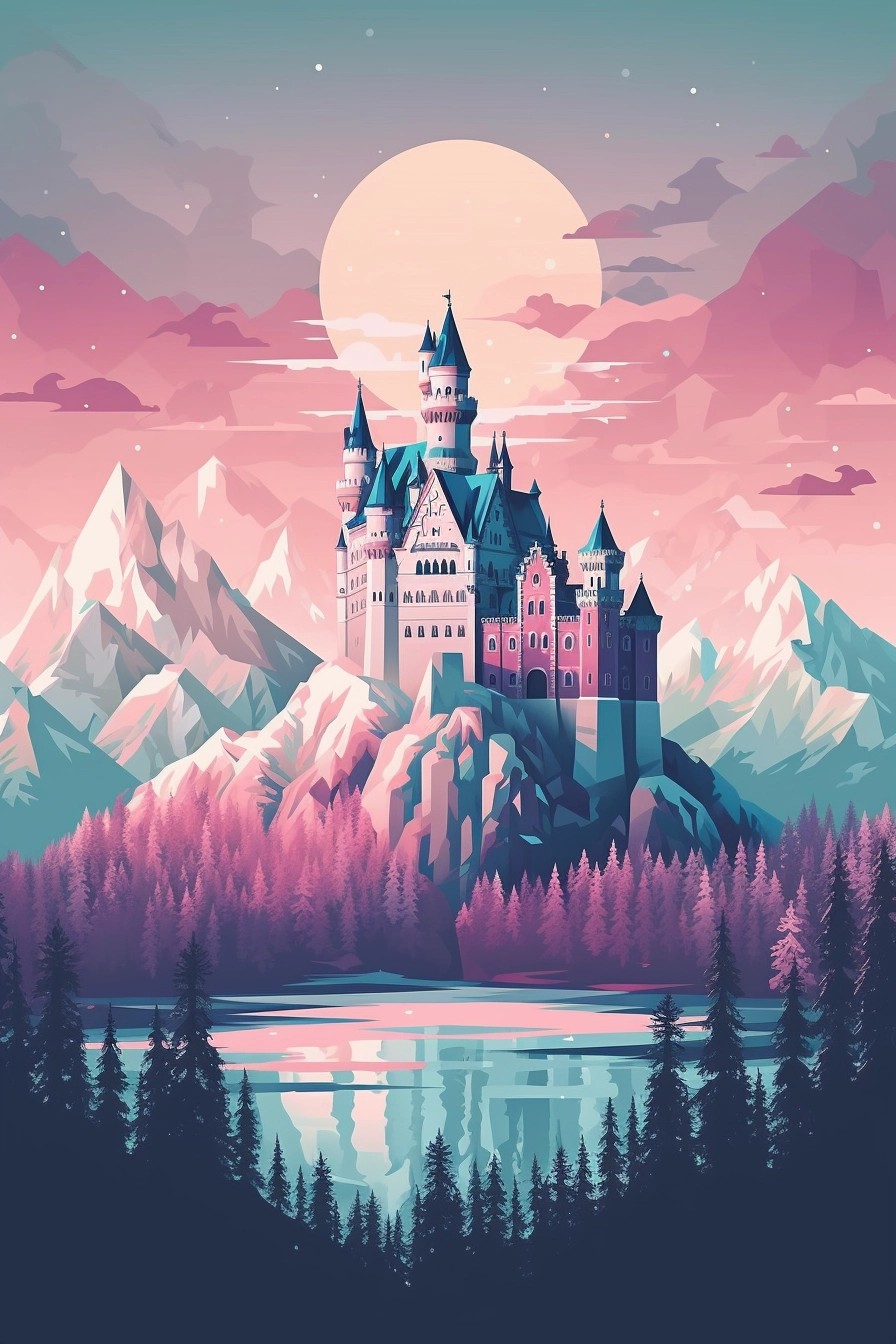 Neuschwanstein Castle Travel Poster