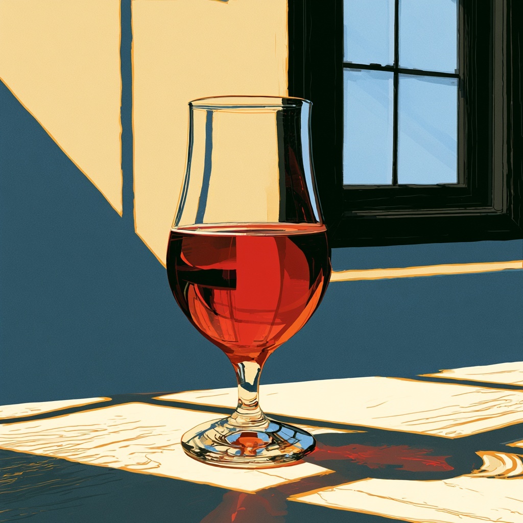 Minimalist Red Beer Art - Unique Cartoon Design