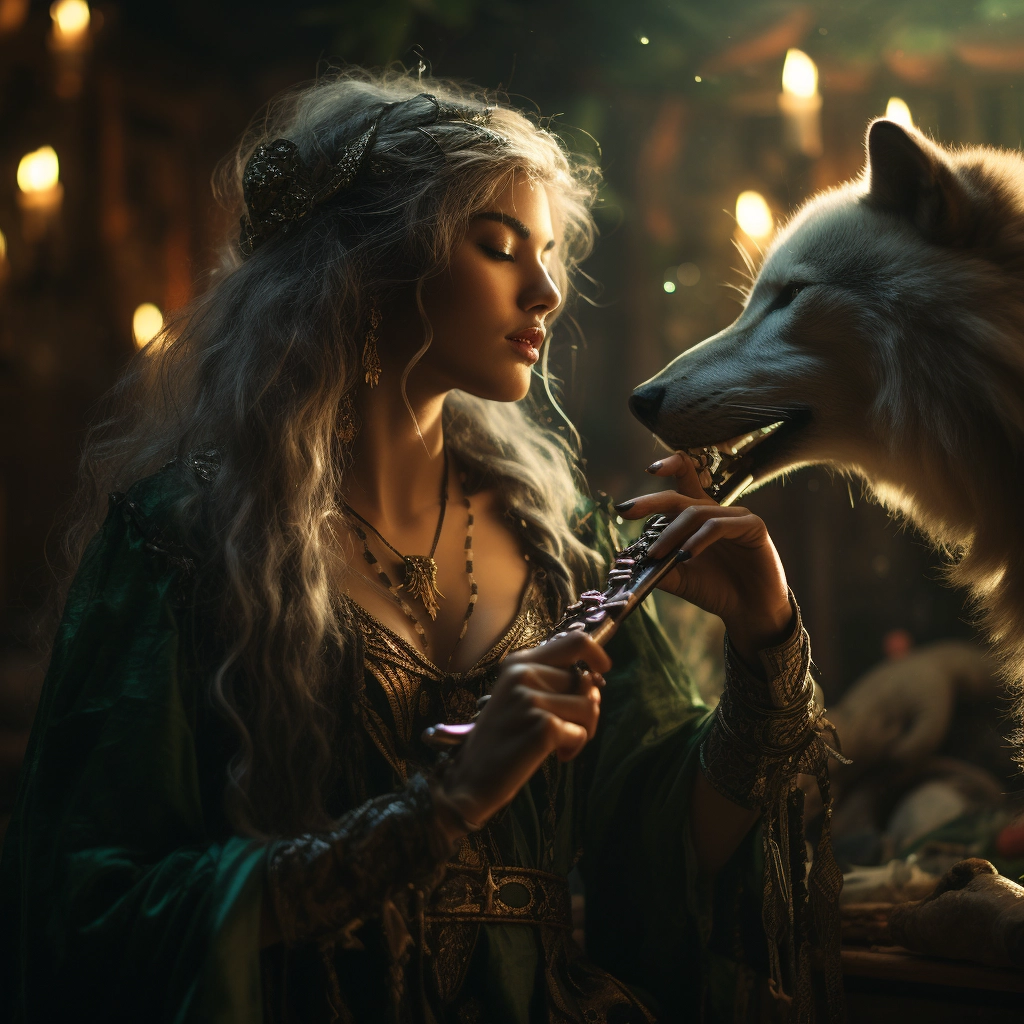 Enchanting Melodies: Dance to the Rhythms of a Half-Wolf Elven Flutist