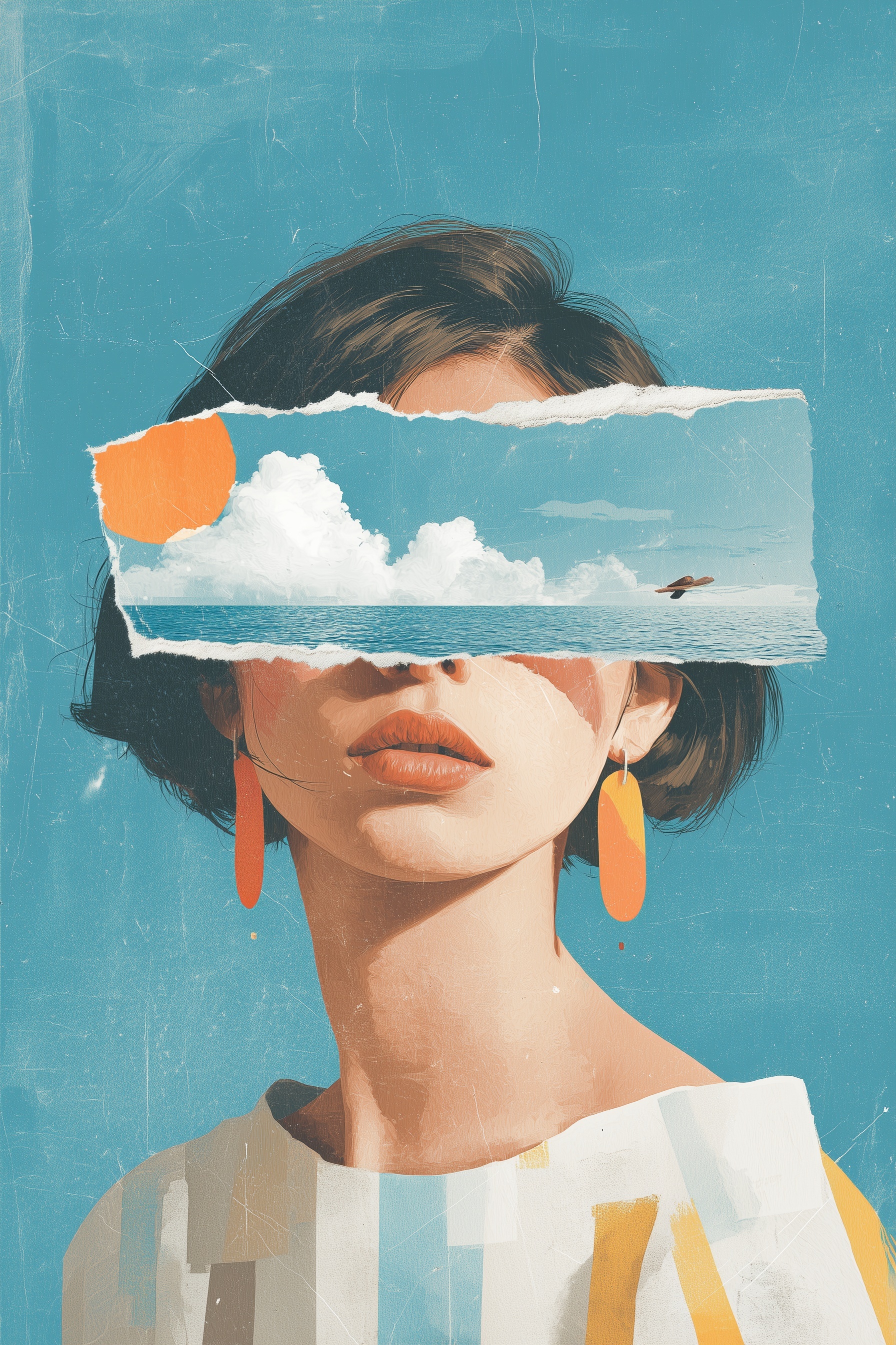 Surreal Watercolor Portrait of a Modern Girl