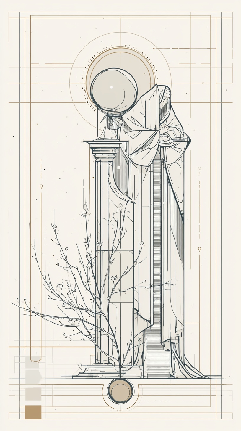 Minimalist High Priestess Tarot Art: Symbolic Elegance
