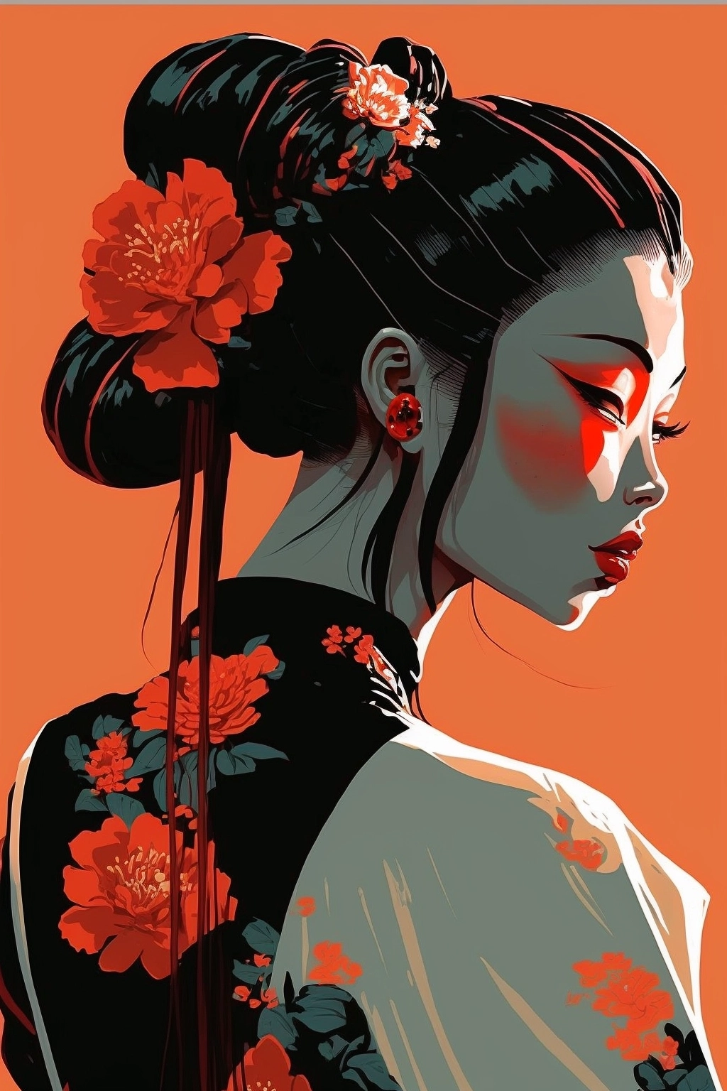 Vibrant Geisha Character Art by Top Artists