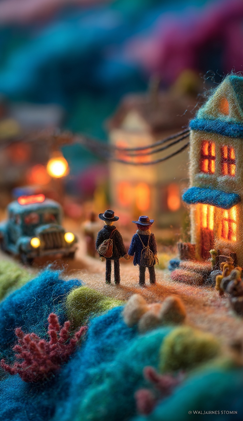 Miniature Wool Felt Scenes Inspired by Stranger Things