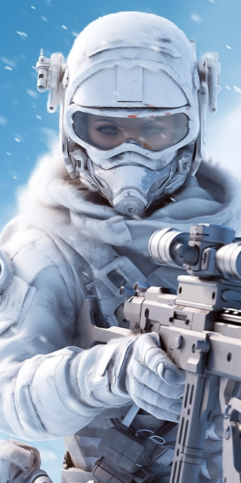 Hyper-Realistic Snow Sniper Portrait in 8K Canon