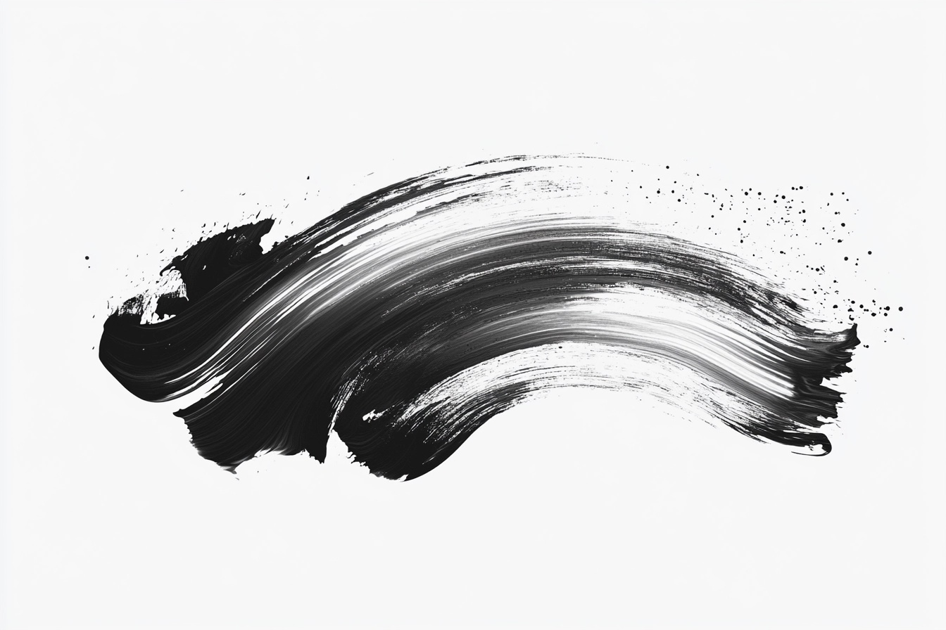 Bold Chinese Ink Illustrations on Clean White Canvas