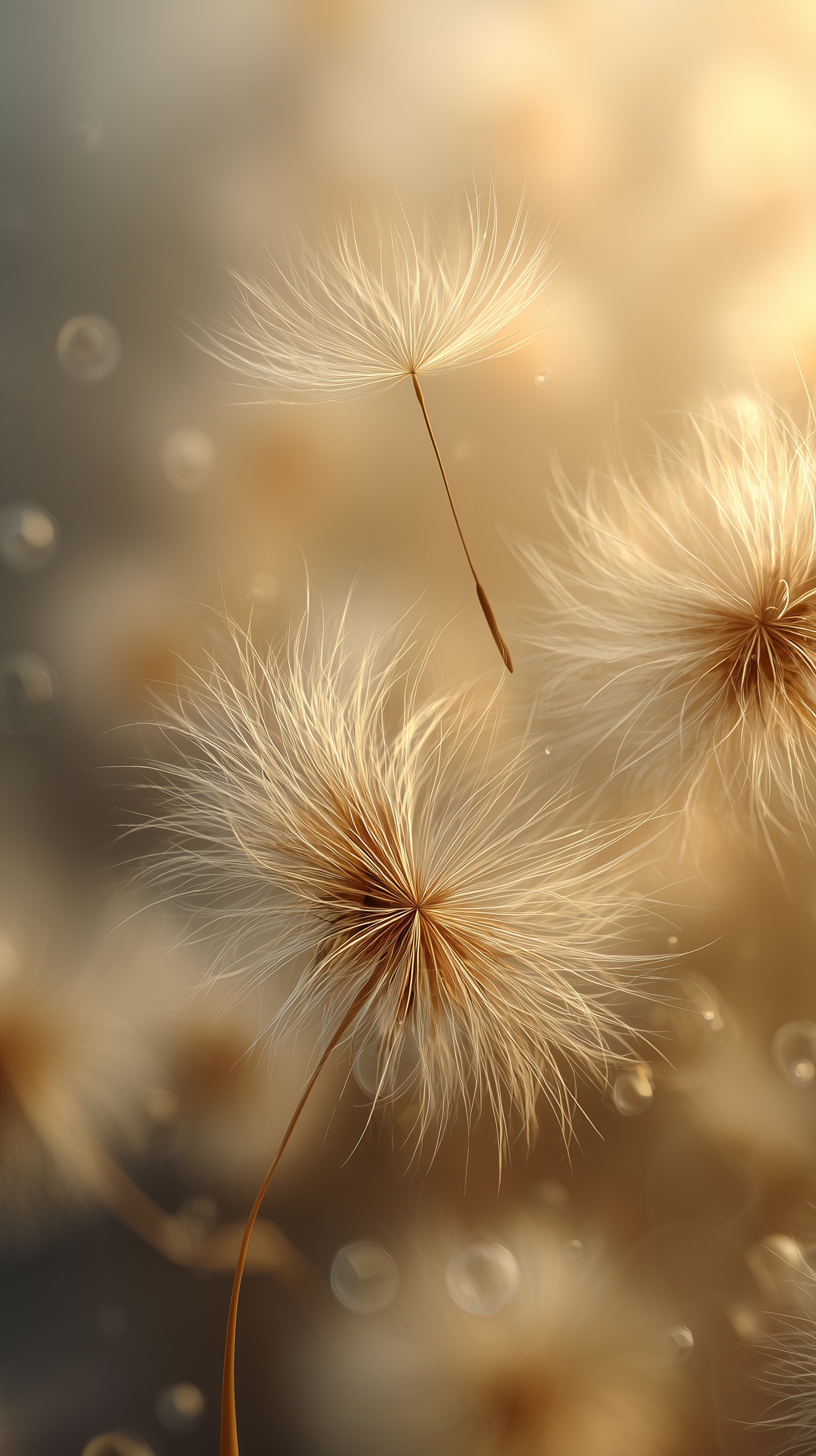 Floating Dandelion Seeds: A Tranquil Cinematic Moment