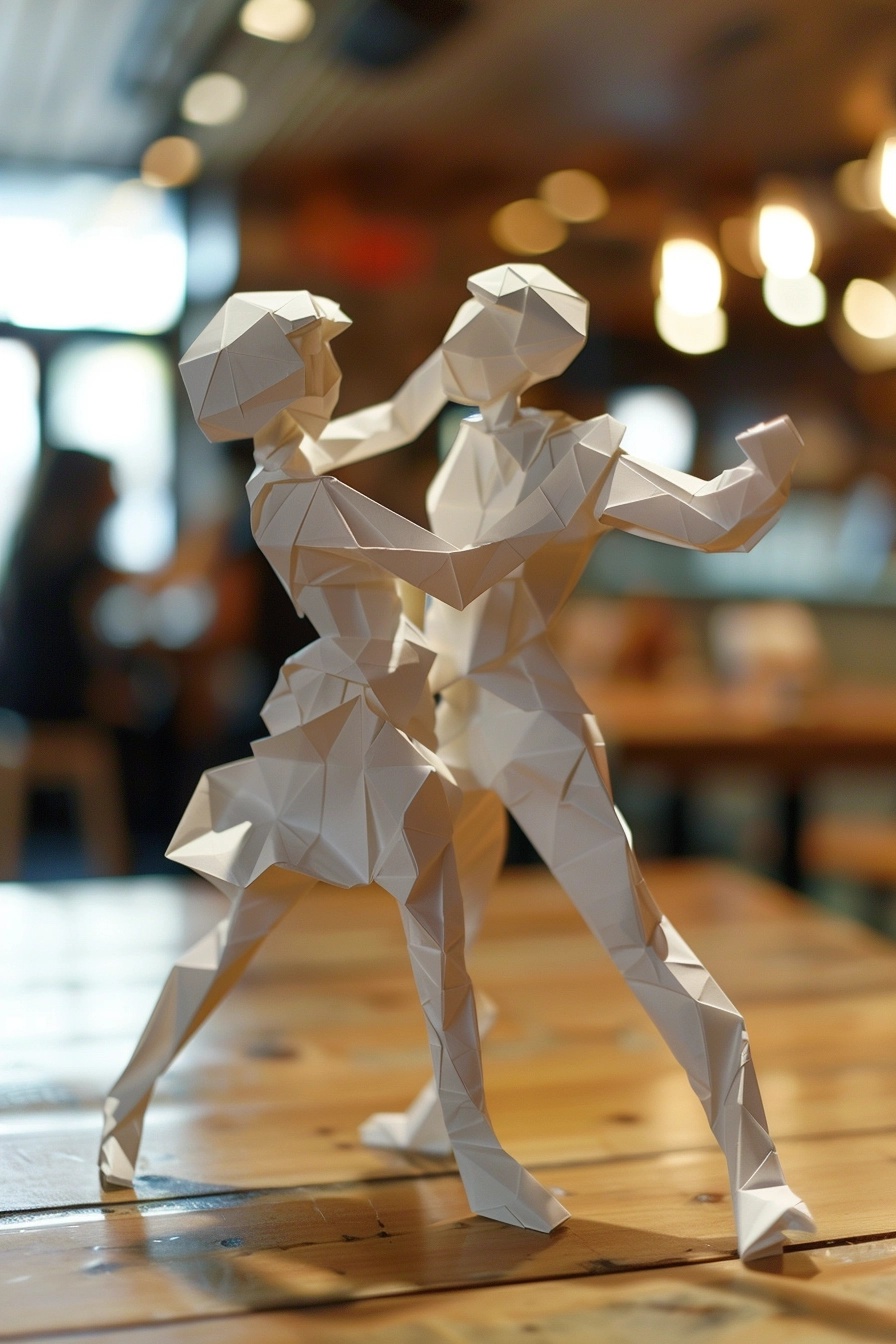 Origami Couple Busts Hip Hop Moves in Restaurant Spotlight