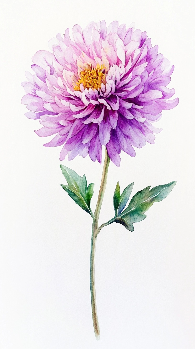 Vibrant Aster Watercolor Art for Your Space