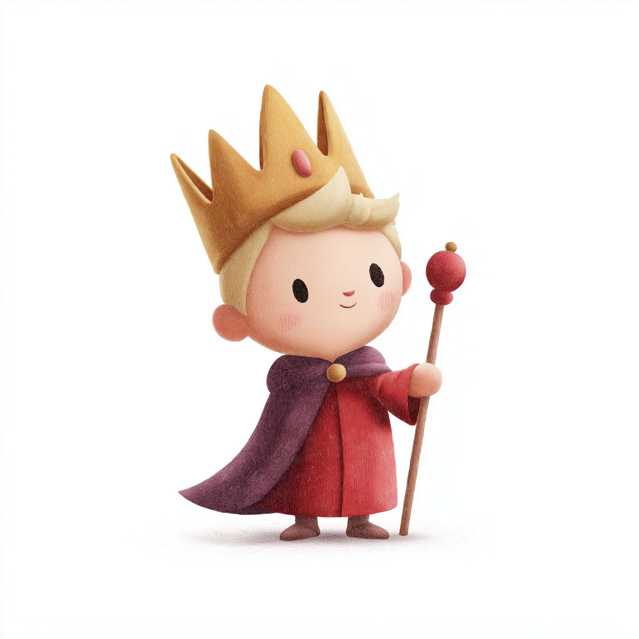 Charming Tiny King: A Playful Regal Illustration