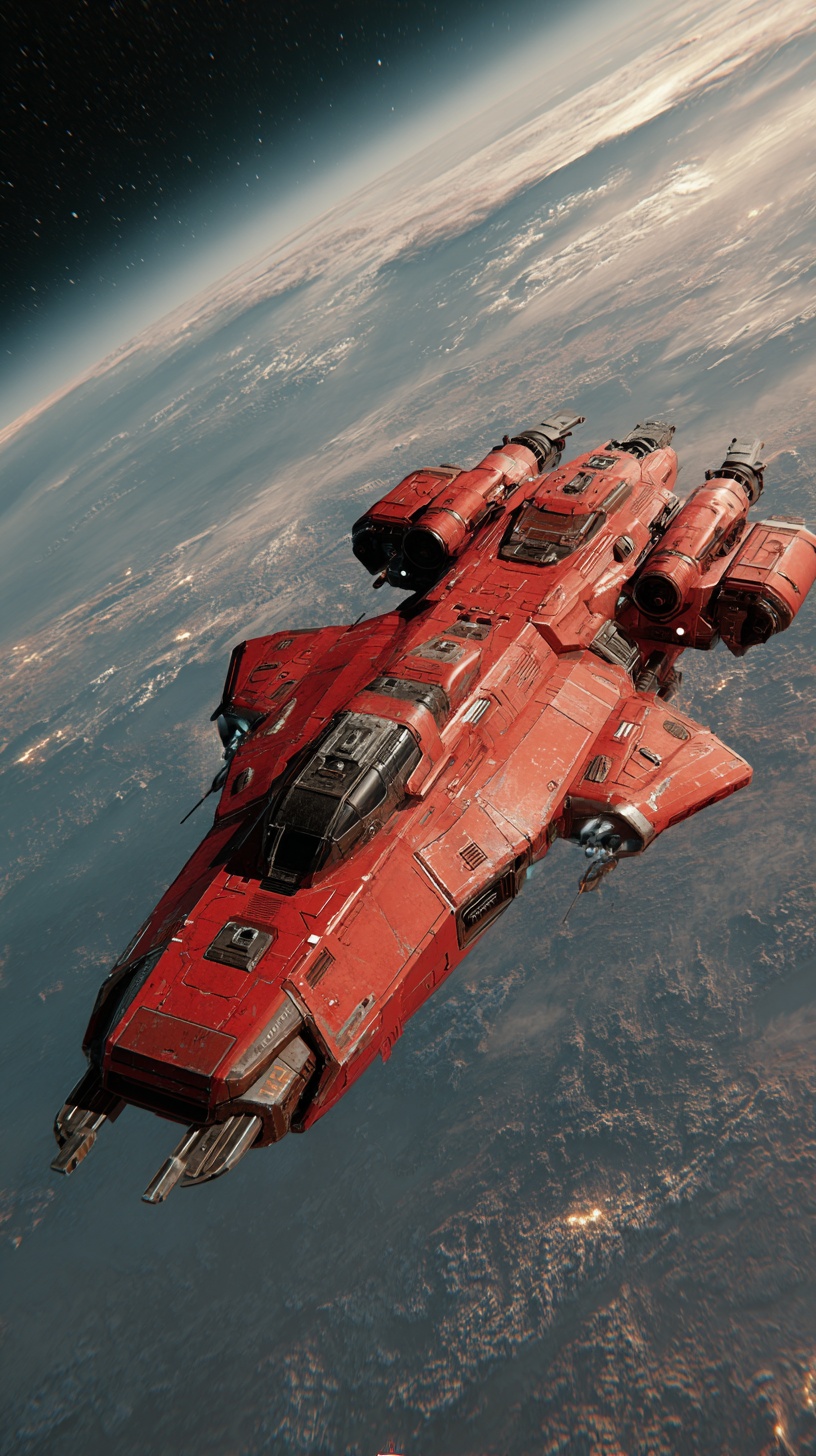 Explore Stunning Red Spaceship Flights in 8K