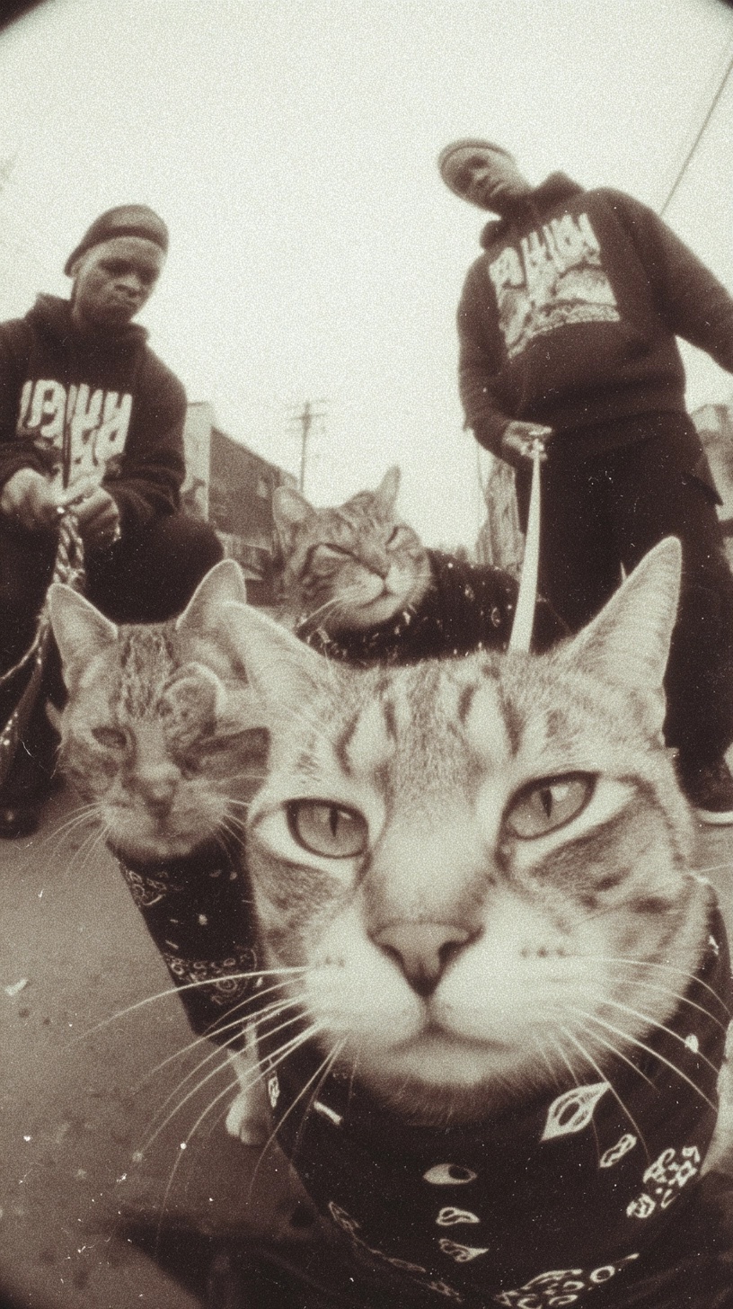 Urban Cat Gang: Fierce Felines in Rap Style