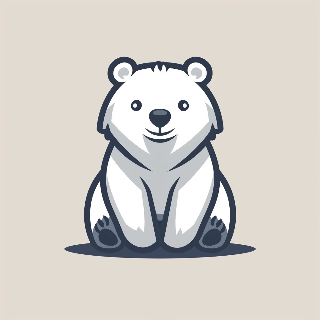 Adorable Bear Logo: Simple Line Vector Graphic N. American Bear Design