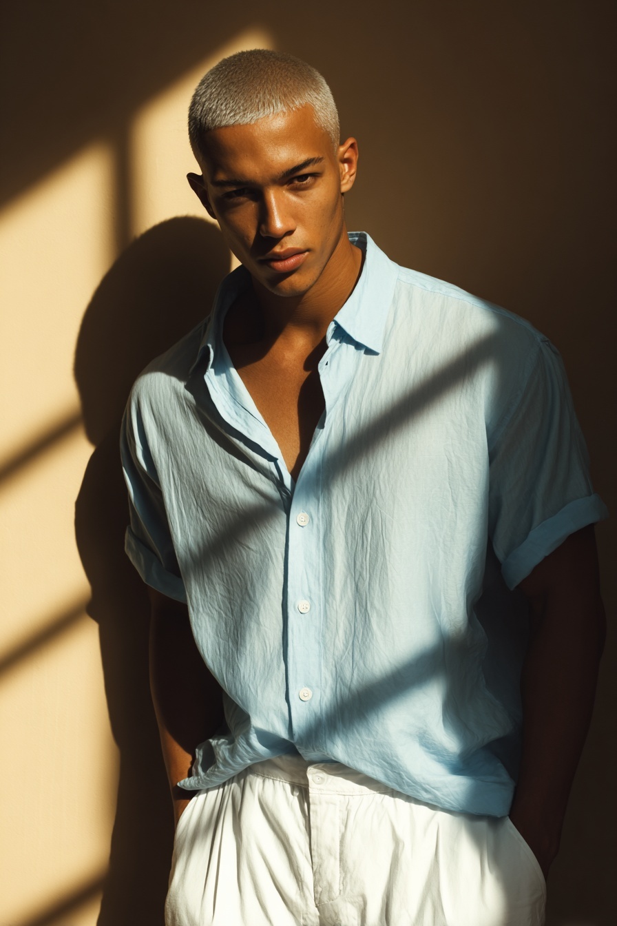 Stylish Summer Portrait of Male Fashion Model