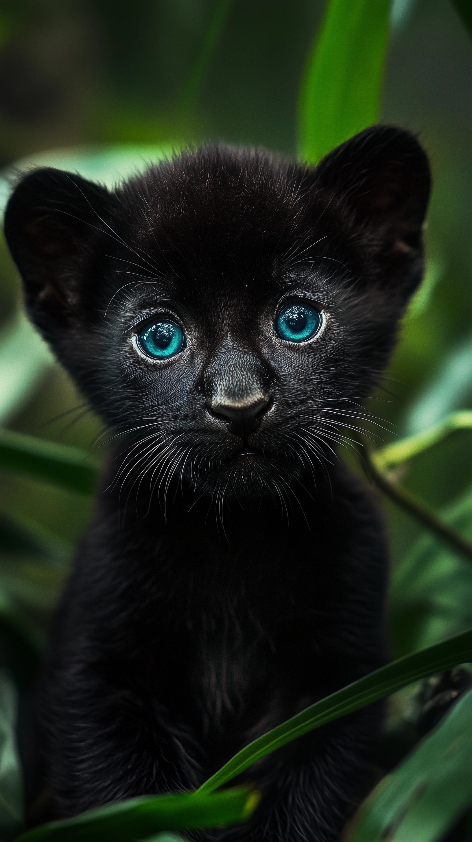 Stunning Macro Shot of a Rare Black Panther Cub