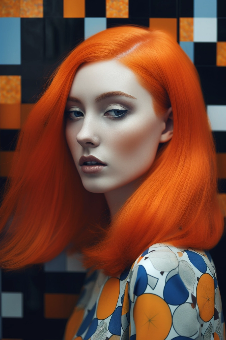 Futuristic Retro Portrait with Bold Colors & Photorealistic Detail