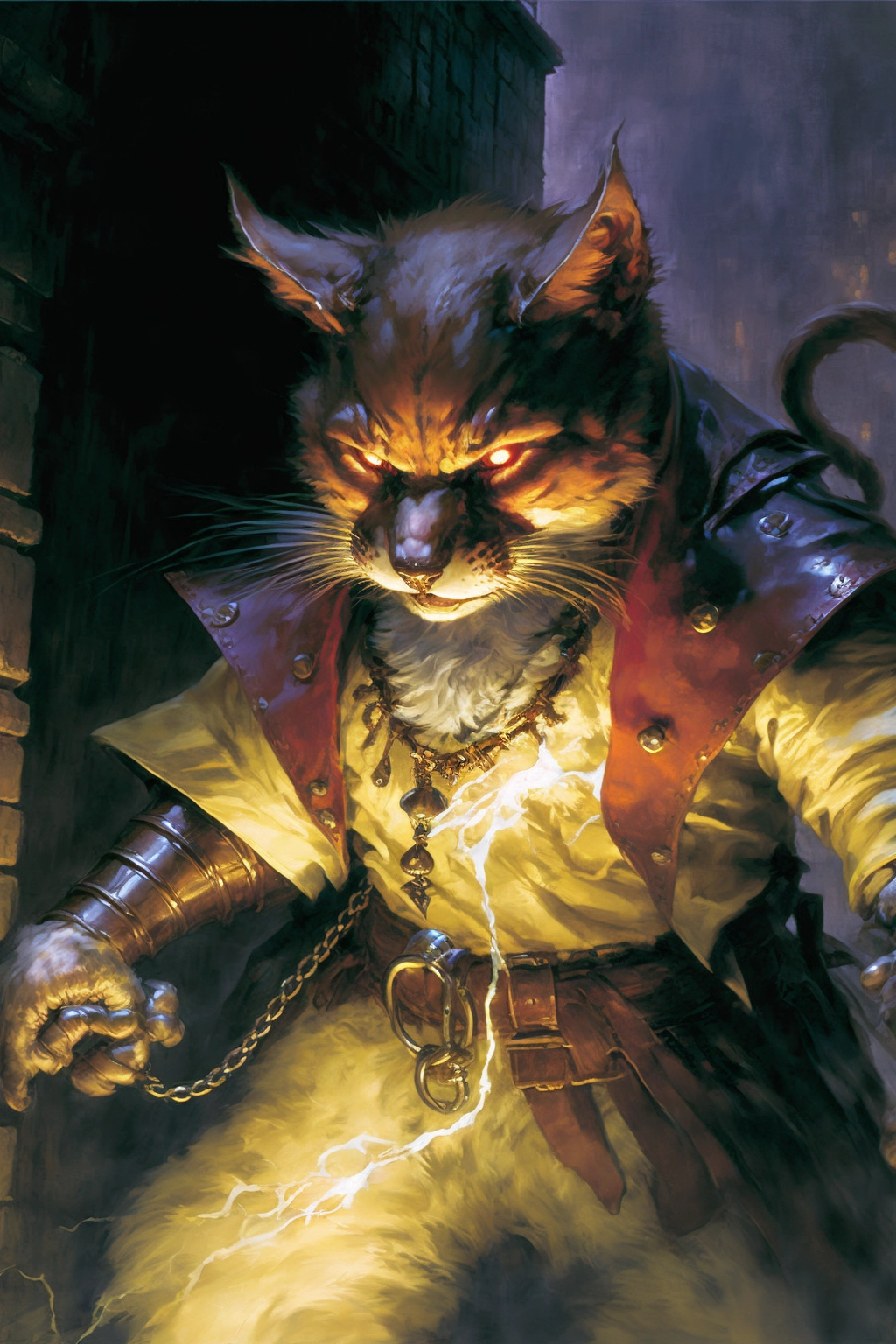 Anthropomorphic Cat Rogue Thief: Hyperdetailed Art