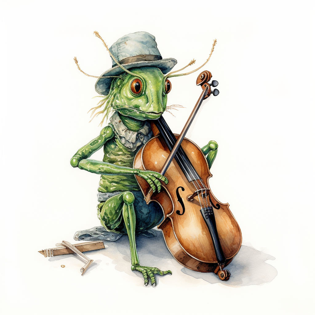 Exquisite Watercolor Cricket Violin Art: Intricate, Gorgeous Illustration on ArtStation