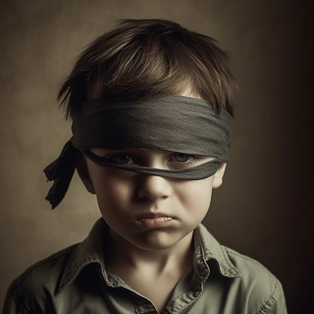 Blindfolded Child: Capturing Anger In High-quality Photographs • PromptDen