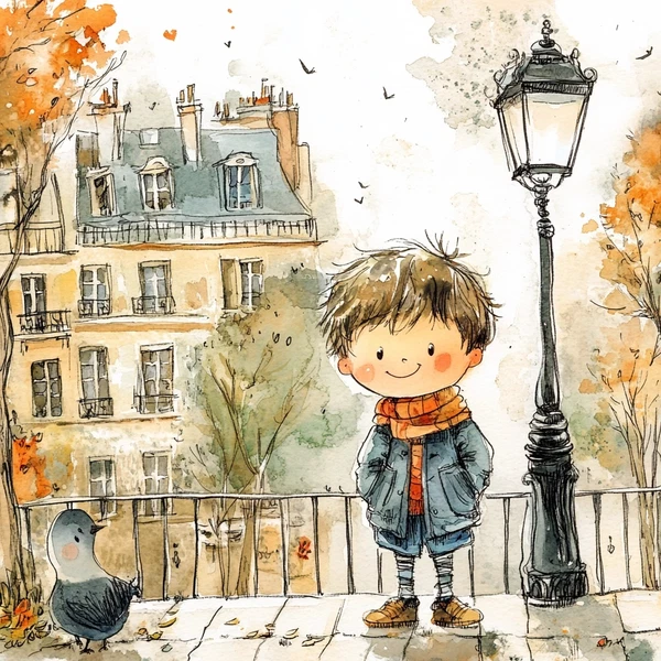 Whimsical Parisian Hero: A Joyful Children's Story