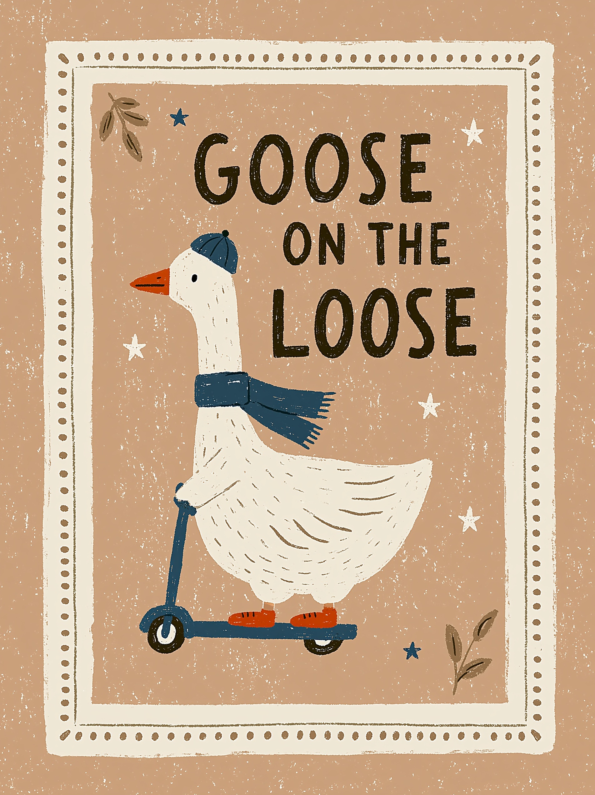 Goose on the Loose: Playful Kids Room Art