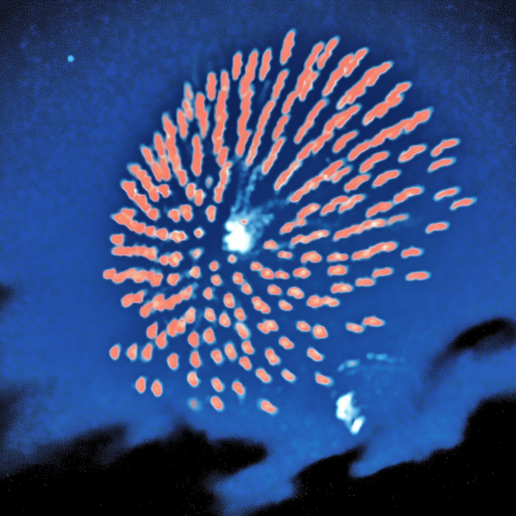 Vibrant NYC Night Sky Fireworks Abstract Art