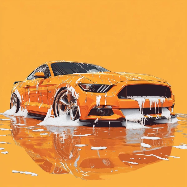 Vibrant Mustang Shine: Wash Away the Day!