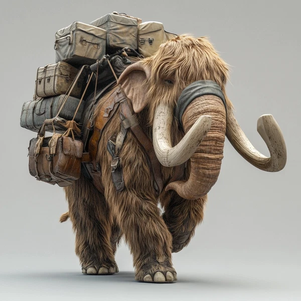 Epic 3D Illustration of a Woolly Mammoth