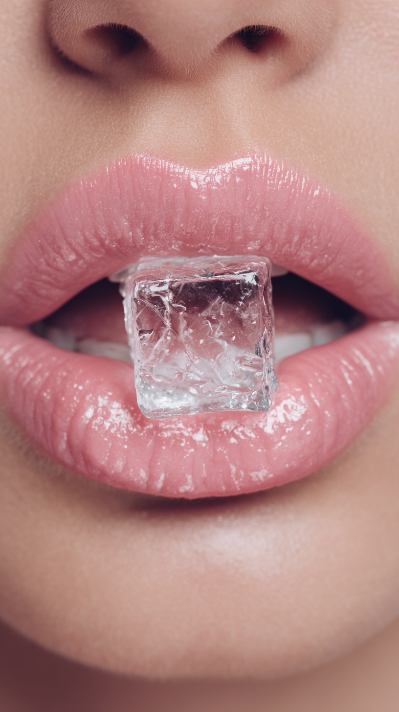 Stunning Pink Lip Gloss with Ice Cube Charm