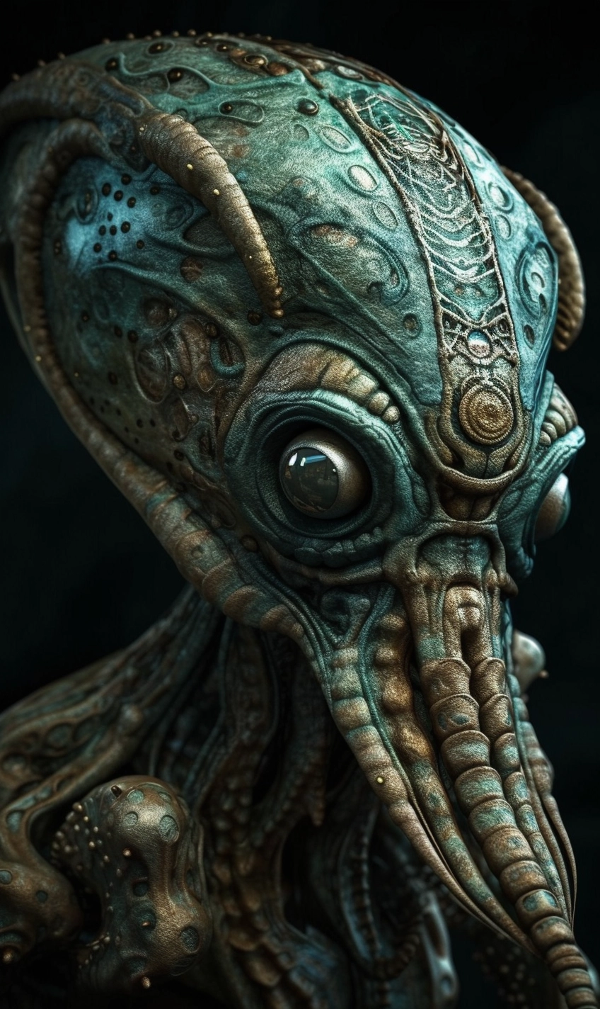 Hyperrealistic Chimerical Alien Portrait