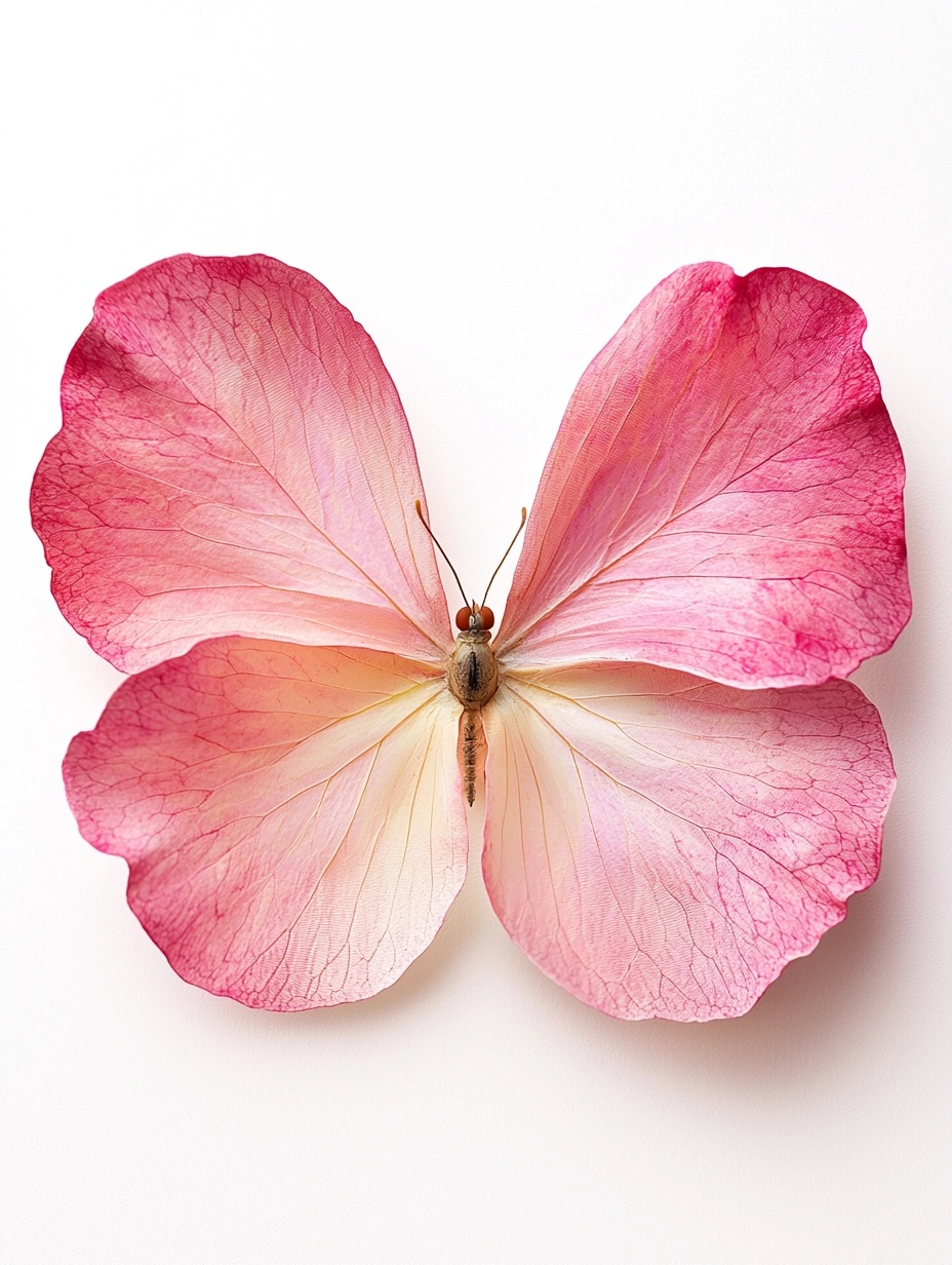 Stunning Pink Butterfly on Rose Petal - Fine Art