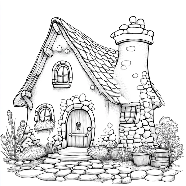 Charming Little House Coloring Book for Kids