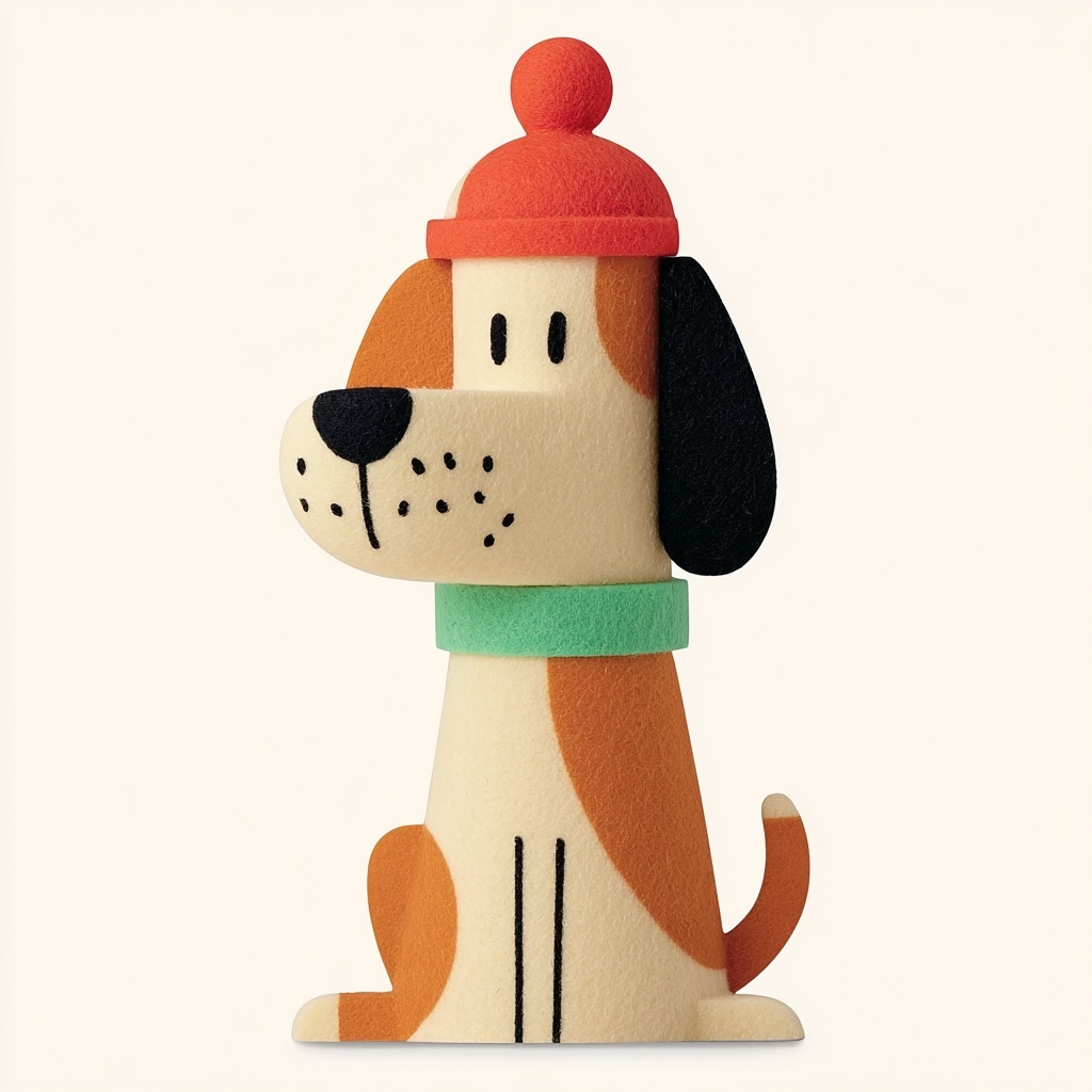 Whimsical Geometric Dog Sculpture - Playful Home Decor