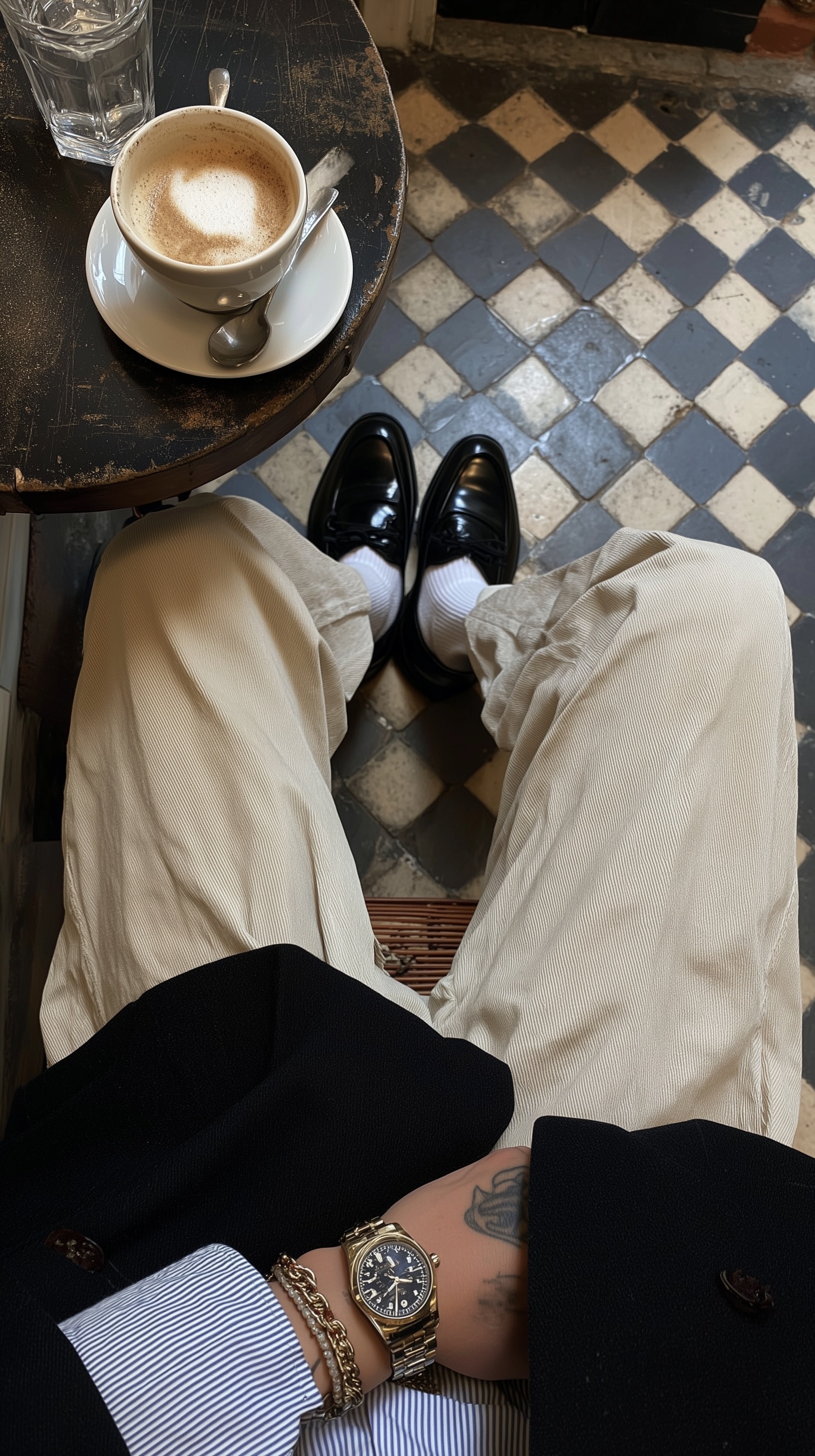 Cozy Café Vibes: Chic Outfit & Cappuccino Style