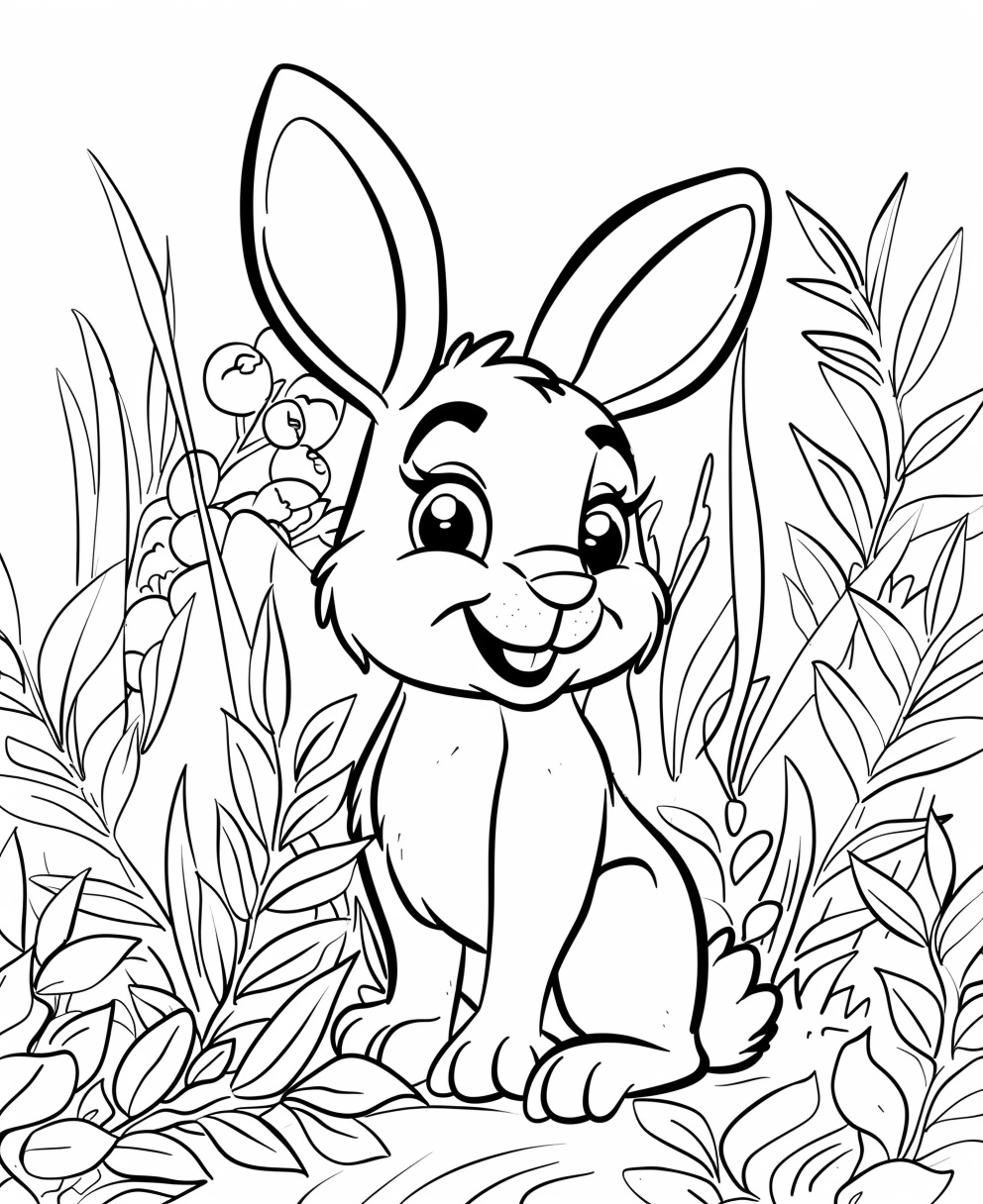 Fun Rabbit Coloring Page for Kids